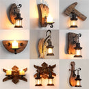 applique murale industrielle en bois style loft vintage