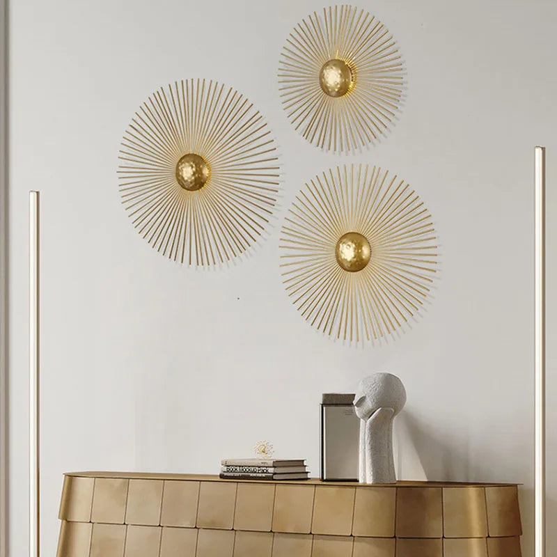 applique murale led soleil art déco pour hôtel boutique - vue 1 sur 11