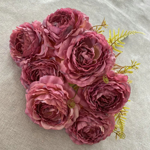 bouquet de pivoines artificielles en soie pour décoration florale - vue 9 sur 17