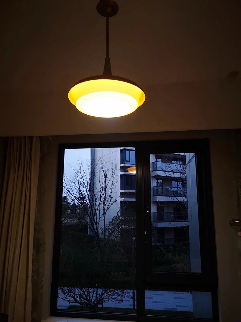 plafonnier led rétro en verre et métal pour intérieur décoratif - vue 7 sur 7