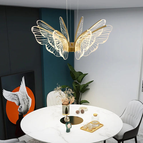 lustre led papillon design nordique moderne pour intérieur décoratif - vue 4 sur 8