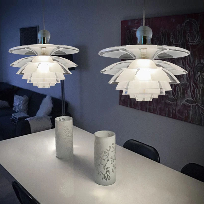 suspension led modernes en acrylique pour intérieur - vue 2 sur 8