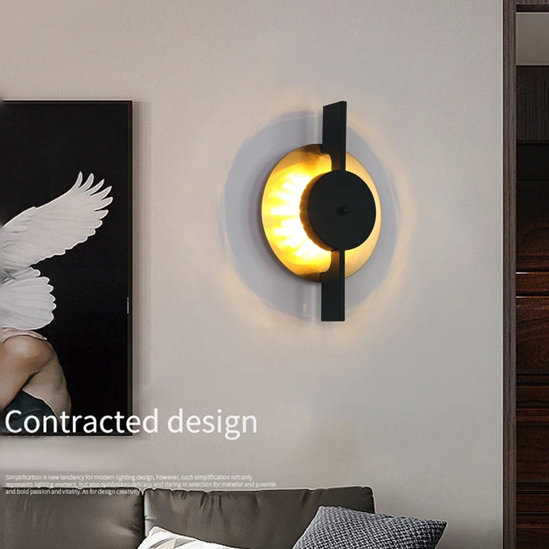applique murale luxe minimaliste nordique en fer doré décorative led