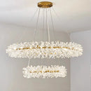 lustre moderne de luxe en cristal rond suspendu