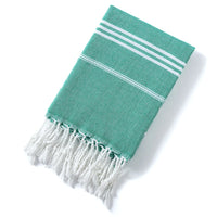 serviette de plage turque coton rayures franges absorbante