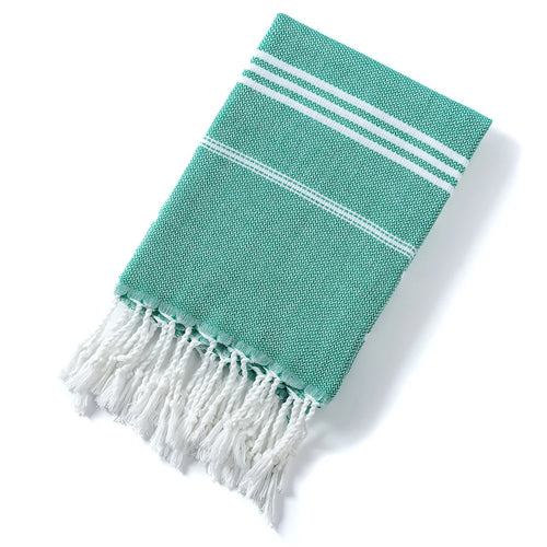 serviette de plage turque coton rayures franges absorbante