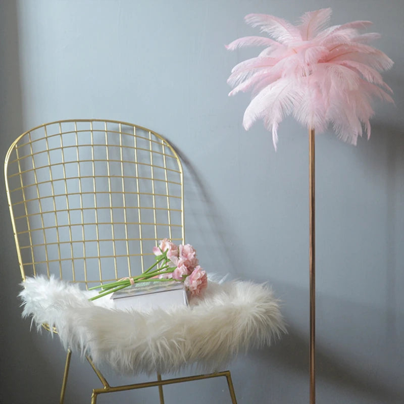 lampadaire romantique à plume art déco gradation 3 températures - vue 3 sur 9