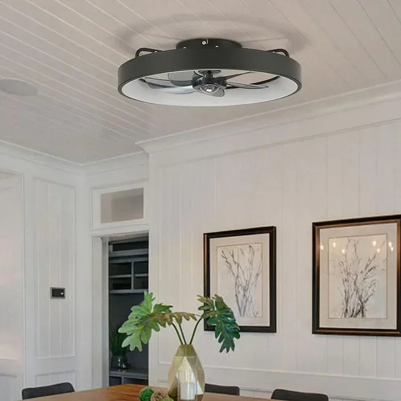 plafonnier silencieux avec lumière et ventilateur moderne - vue 5 sur 8
