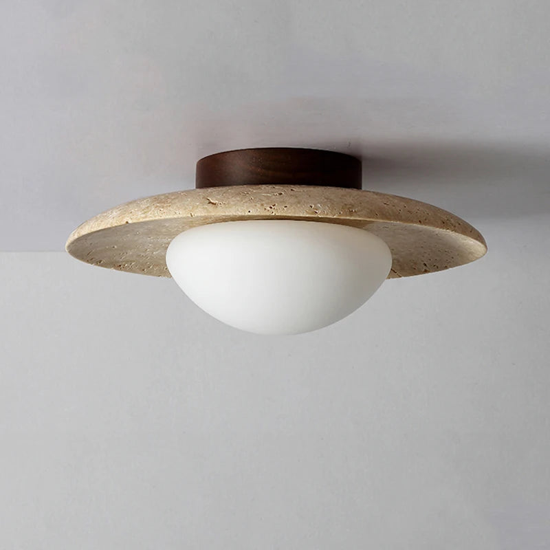 Plafonnier japon wabi sabi pierre frais style - vue 3 sur 6