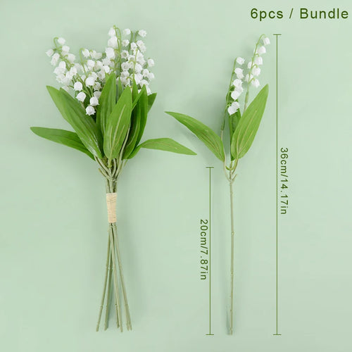 lot de 6 orchidées artificielles pour décoration jardin mariage bouquet - vue 3 sur 7