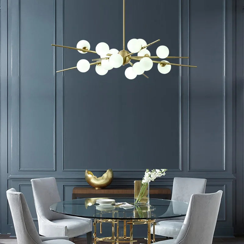 lustre moderne en verre pour éclairage intérieur design - vue 6 sur 10