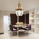 suspension led antique en verre et cuivre pour extérieur et intérieur