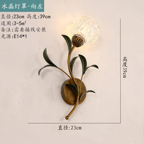 applique murale à led rétro avec fleurs pour décoration élégante - vue 13 sur 12