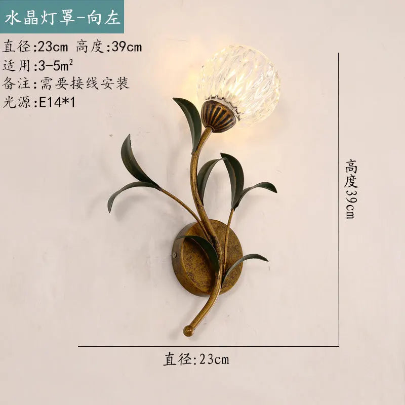 applique murale à led rétro avec fleurs pour décoration élégante - vue 12 sur 12