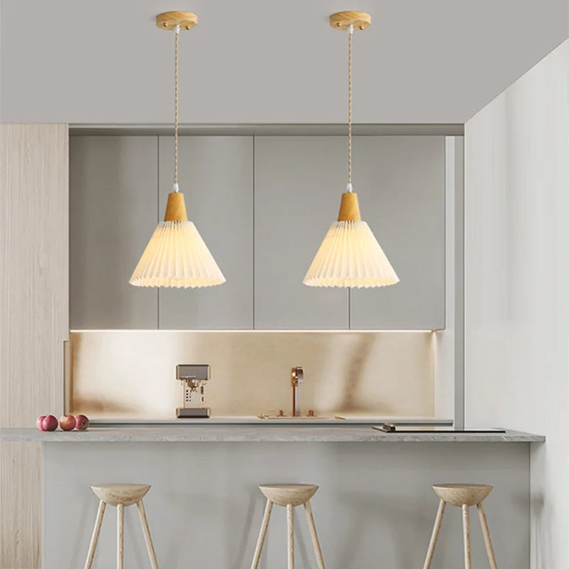 lustre suspendu moderne en bois pour décoration - vue 6 sur 10