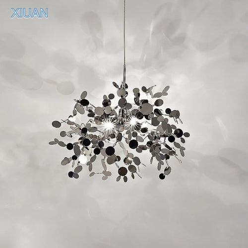 Nordic Luxury Stainless Steel Pendant Lamp Silver Chrome Dining Table Hanging Light Living Room Bar Clothes Shop Decor Lustre - vue 6 sur 18