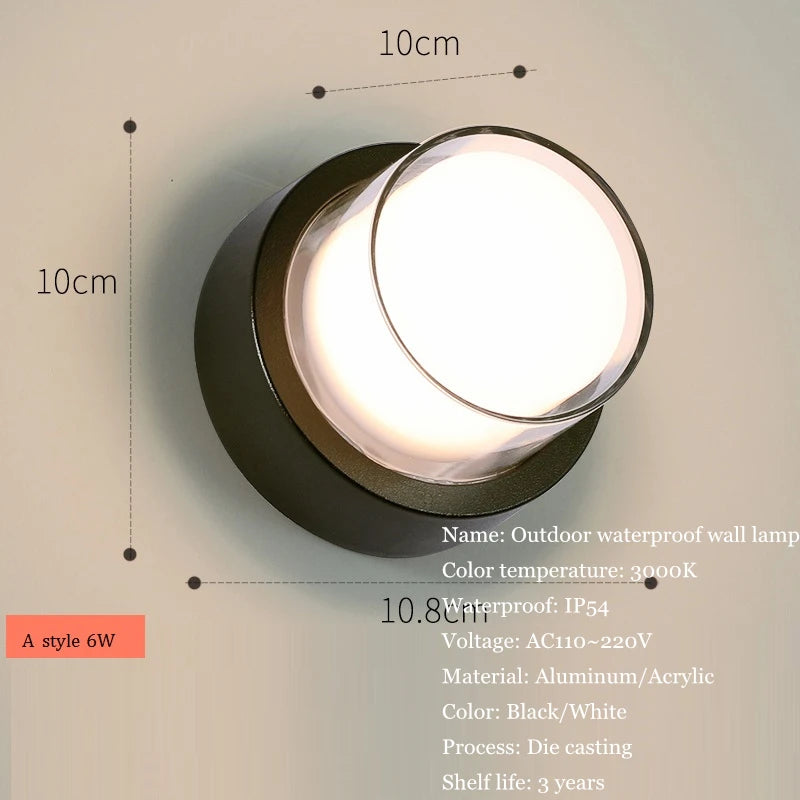 applique murale led étanche en aluminium pour jardin - vue 5 sur 15