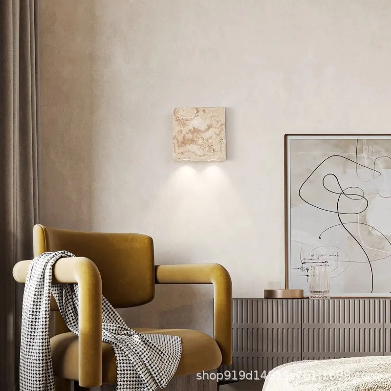 applique murale led en pierre naturelle 3000k lampe d'ambiance - vue 4 sur 8