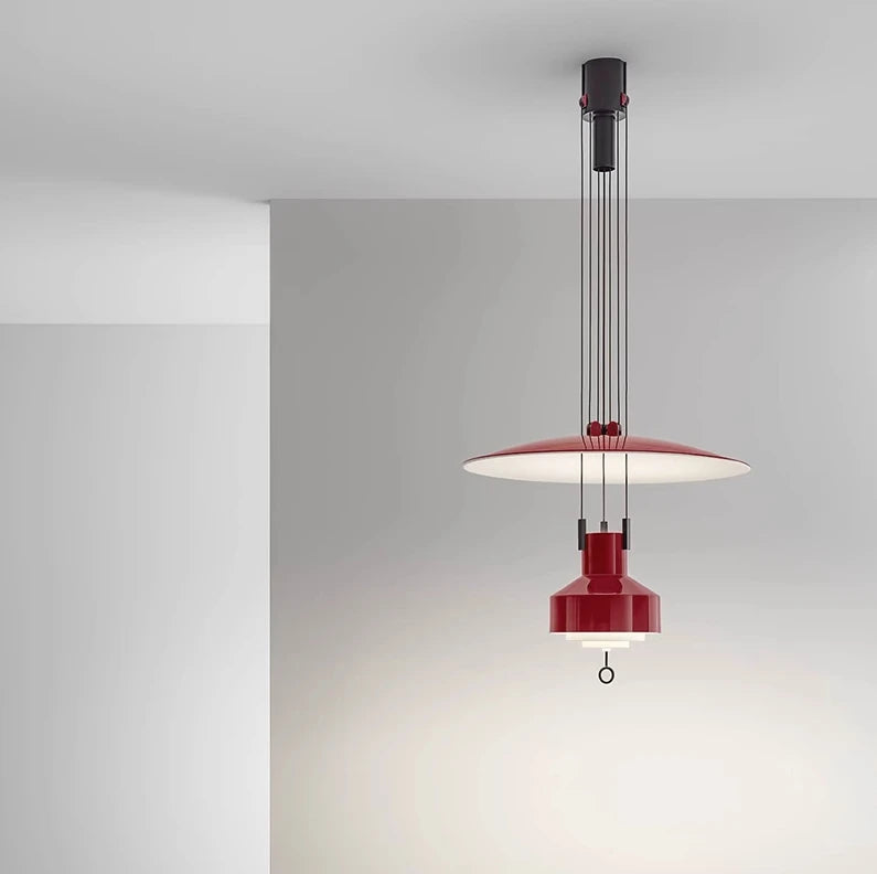 Nordic Creative LED Restaurant Stretching UFO Pendant Light Modern and Simple Vintage Dining Table and Bar Adjustable Ring Light - vue 5 sur 13