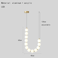 suspension à led ronde en laiton réglable pour divers espaces