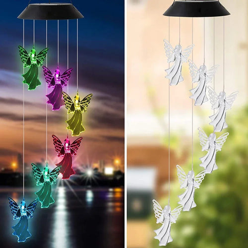 lampe solaire led colorée avec boule cristal papillon pour jardin - vue 12 sur 12