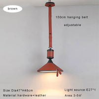 lustre led moderne avec ceinture en cuir décoration intérieure élégante