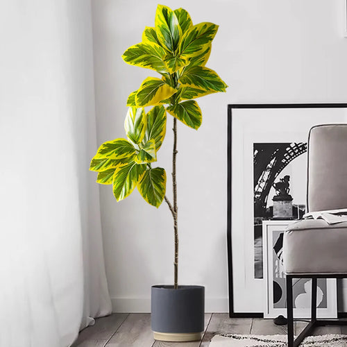 branche de banyan artificielle avec feuilles de magnolia pour décoration - vue 4 sur 9