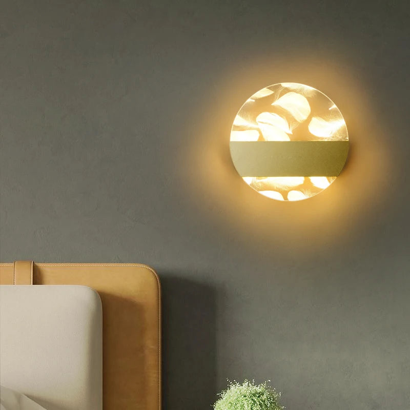 applique murale led de luxe en plumes minimaliste moderne - vue 4 sur 10