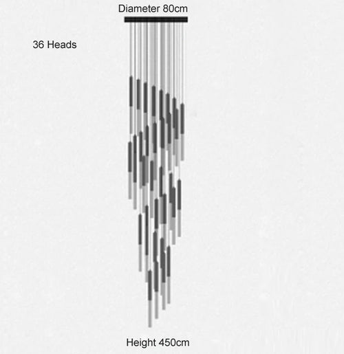 lustre en cristal led pour escalier moderne éclairage décoratif élégant - vue 12 sur 12