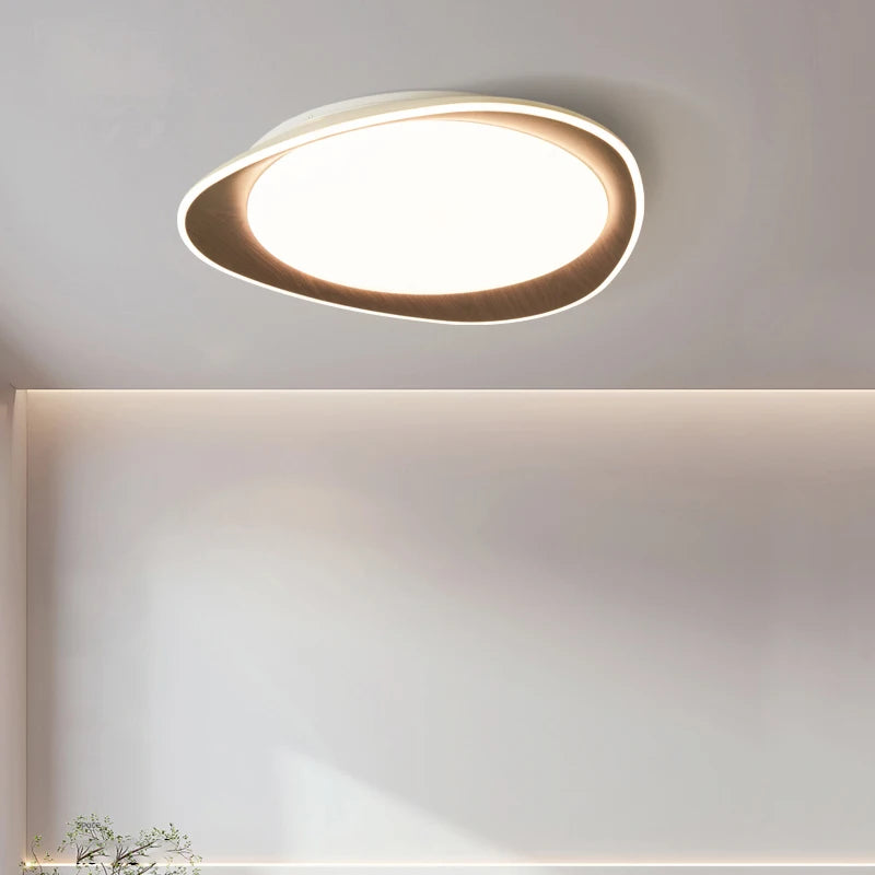 Plafonnier bois véritable chambre lumières LED décor à la maison pour salle d'étude cuisine salon - vue 3 sur 10