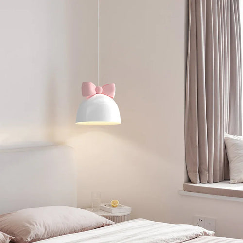 lustre mignon pour chambre d'enfant avec nœud lapin - vue 3 sur 12