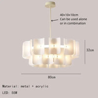 lustre led moderne style 	 acrylique gradation variable