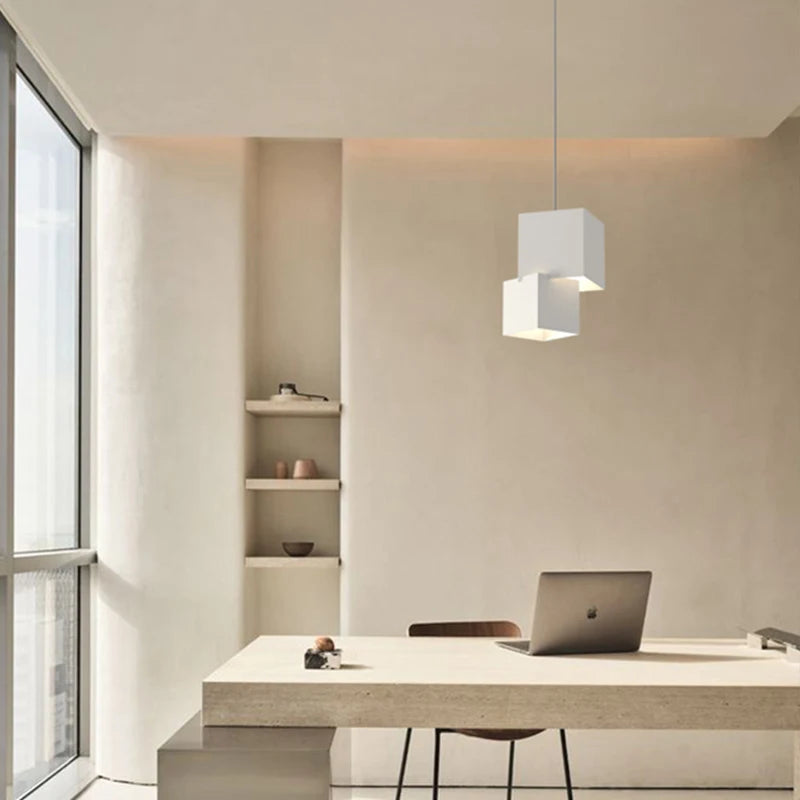 suspension moderne simple avec éclairage créatif led - vue 5 sur 11