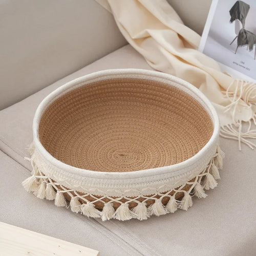 panier tissé en corde pour rangement divers et cosmétiques - vue 3 sur 8
