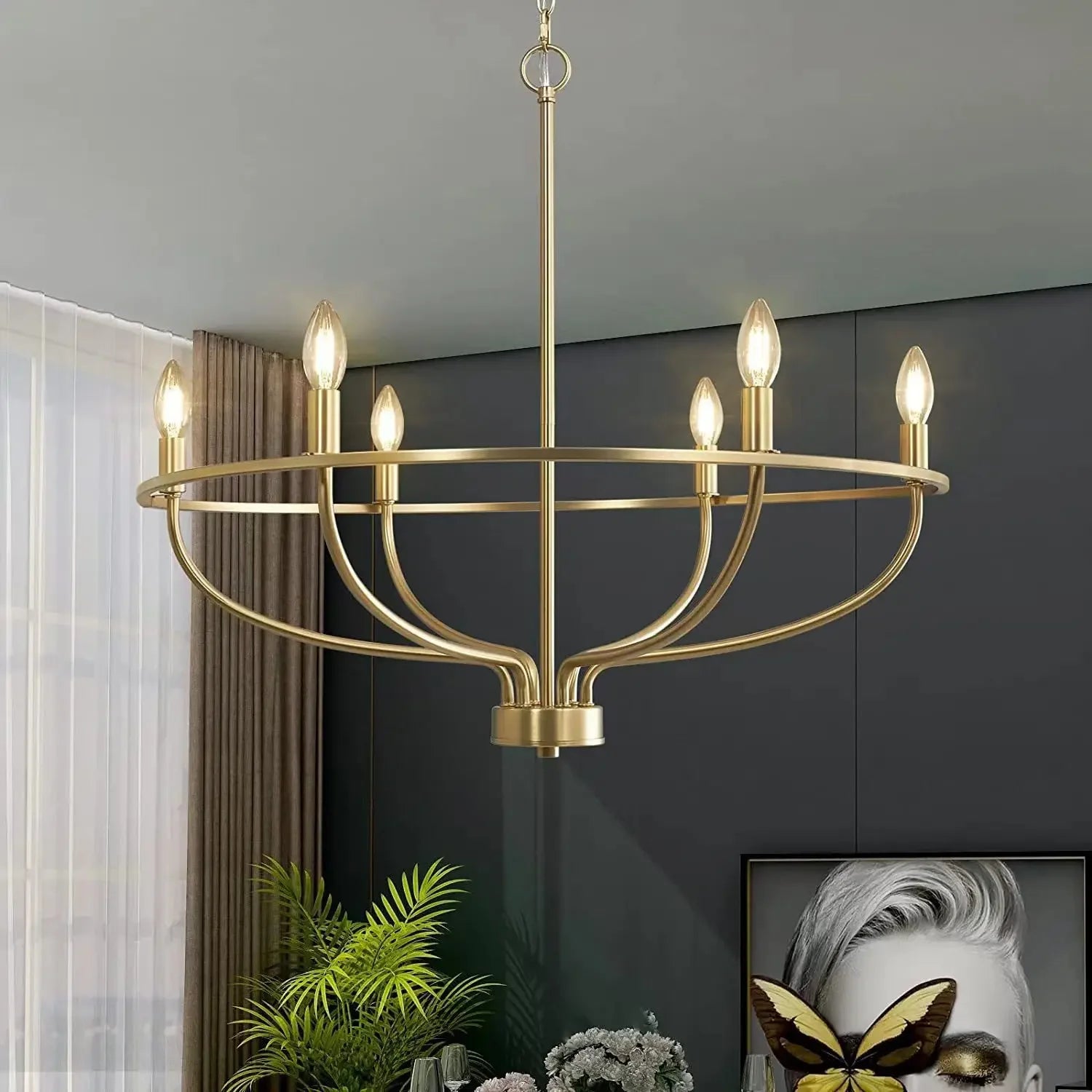 lustre suspension rétro led industriel anneau lumineux decorfixtures - vue 12 sur 12