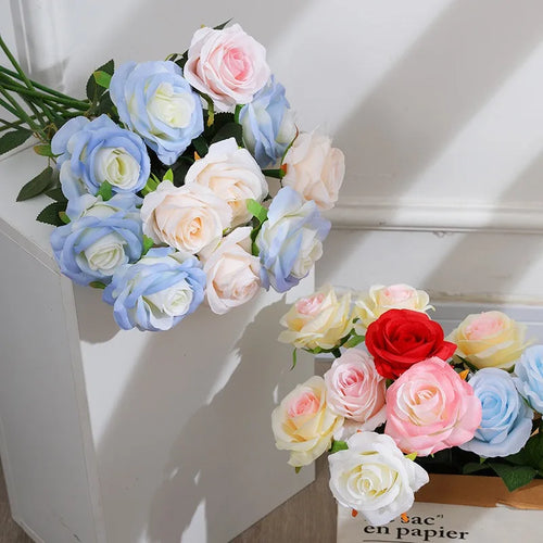 rose artificielle dégradé pour décoration fête thème féerique - vue 3 sur 16