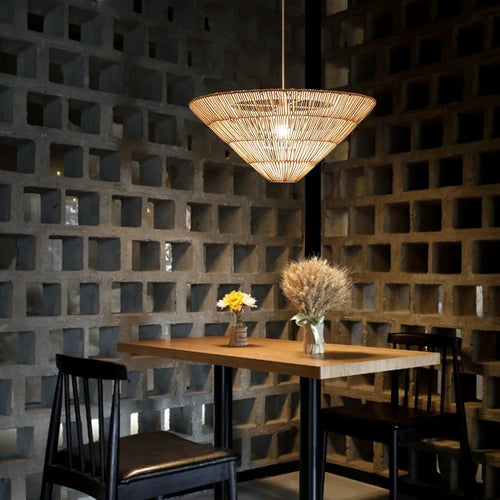 suspension en rotin style nordique fait main design wabi sabi - vue 6 sur 10