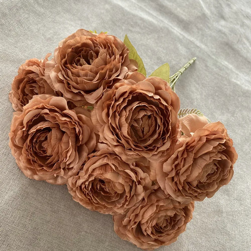 bouquet de pivoines artificielles en soie pour décoration florale - vue 16 sur 17