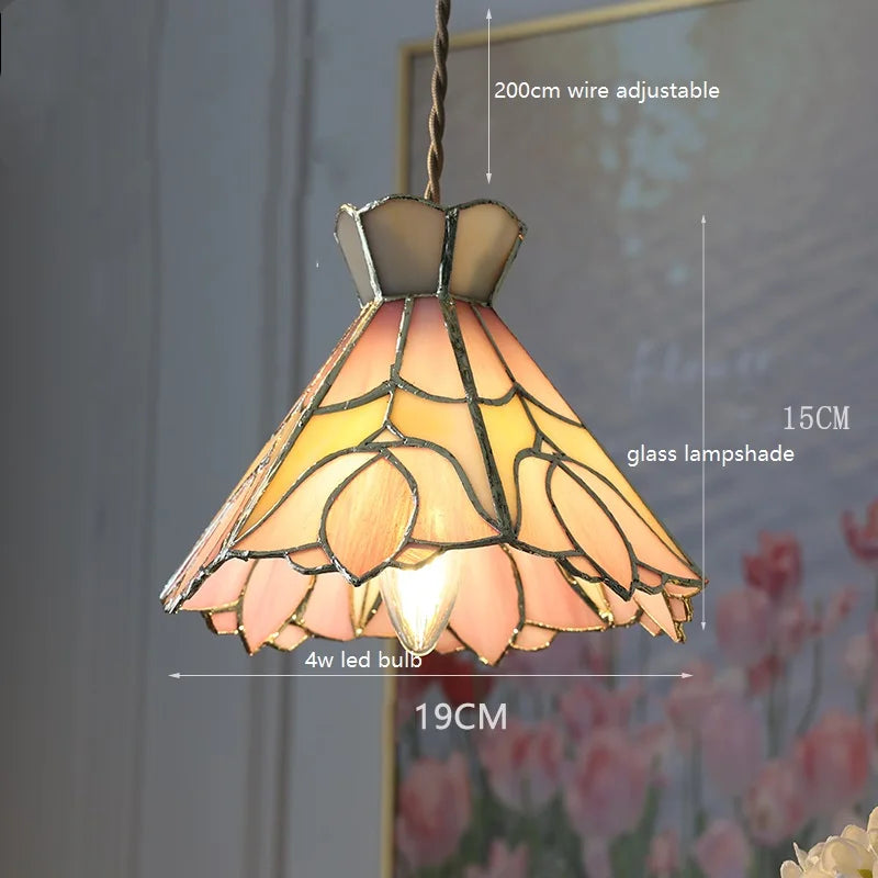 suspension fleur verre cuivre nordique moderne led iwhd europe syle - vue 10 sur 26