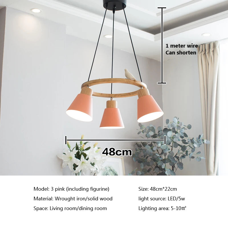 Lampe suspension nordique moderne Macaron - vue 13 sur 18