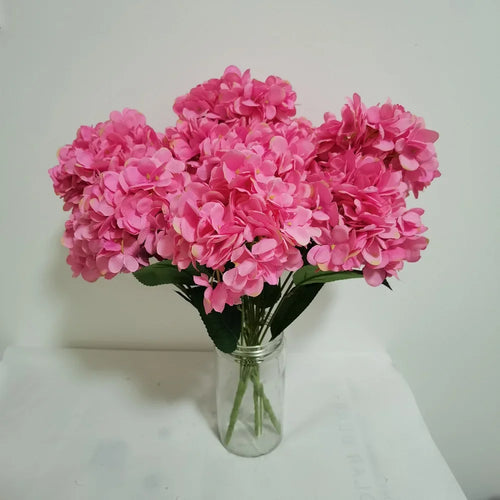 bouquets d'hortensias artificiels en soie pour décoration florale - vue 5 sur 12