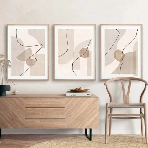 Tableau  art mural abstrait géométrique moderne pour décoration intérieure - vue 4 sur 9
