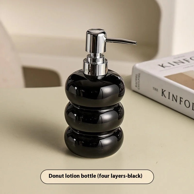 distributeur de savon en céramique style nordique forme de beignet - vue 10 sur 12