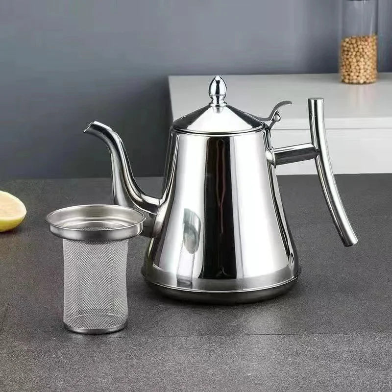 Théière acier inoxydable poli avec infuseur grande capacité - vue 5 sur 7