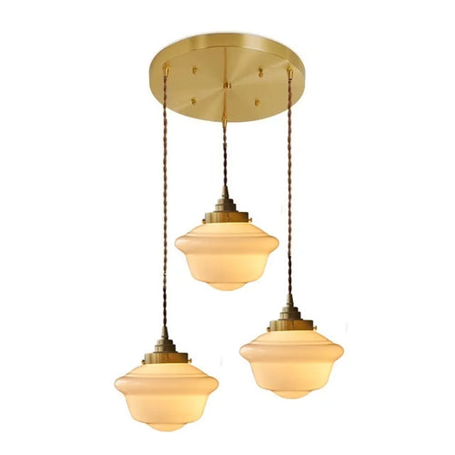 suspension led en verre avec prise en cuivre nordique moderne - vue 25 sur 28