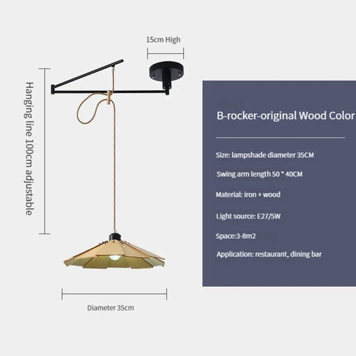 plafonnier en bois rétractable pour décoration intérieure lumineuse - vue 18 sur 18