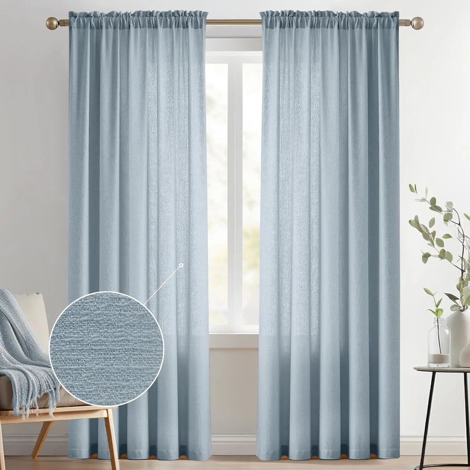 Voilage tulle uni sur mesure pour chambre salon - vue 2 sur 9