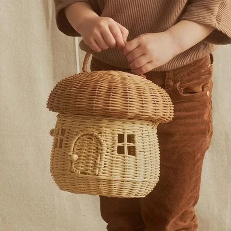 panier en rotin pour enfants organisateur pique-nique jouets et articles divers - vue 2 sur 11