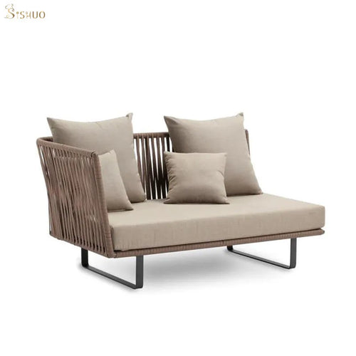 banc de jardin canapé d'angle en rotin pour extérieur - vue 13 sur 12