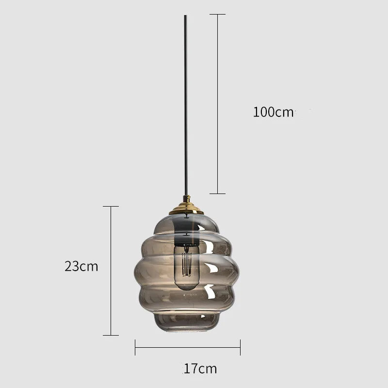 suspension moderne en verre teinté pour décoration intérieure - vue 12 sur 24